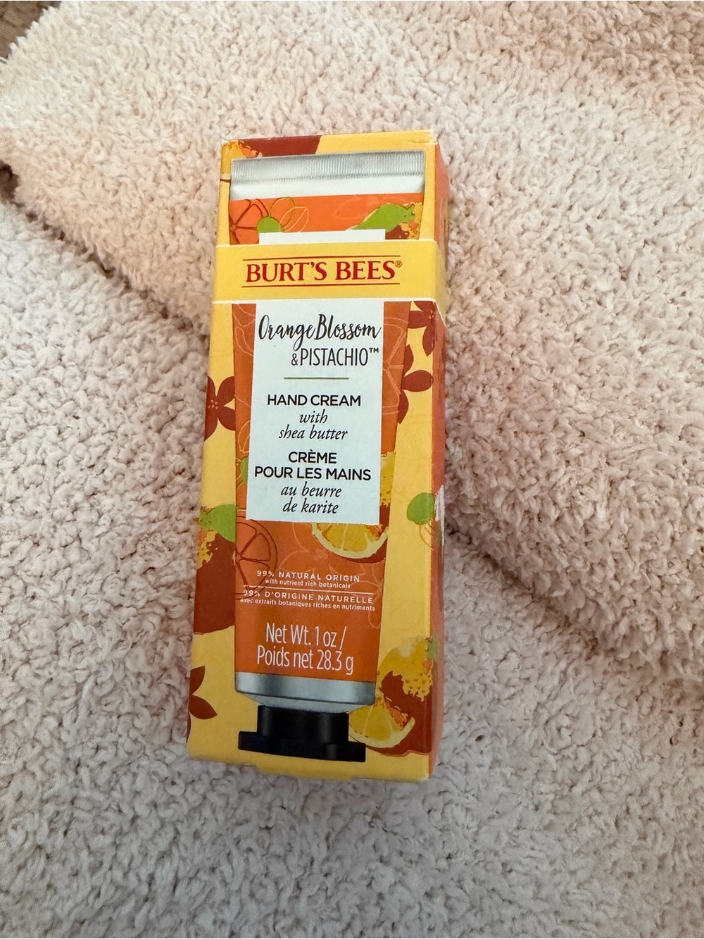 Burt's Bees Orange Blossom & Pistachio Hand Cream 1.oz size
